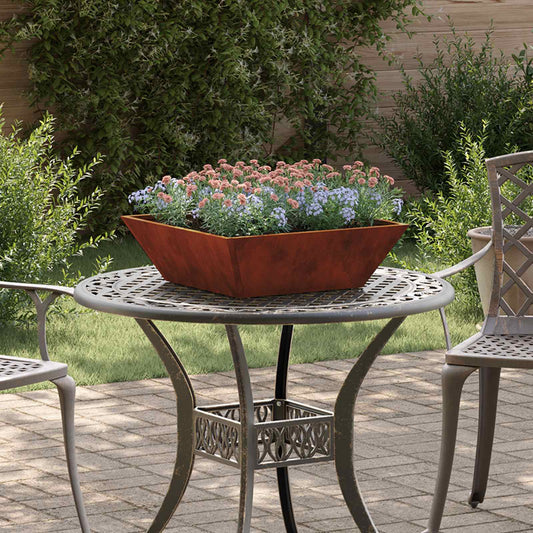 Garden Planter Rusty 50 x 50 x 15 cm Weathering Steel