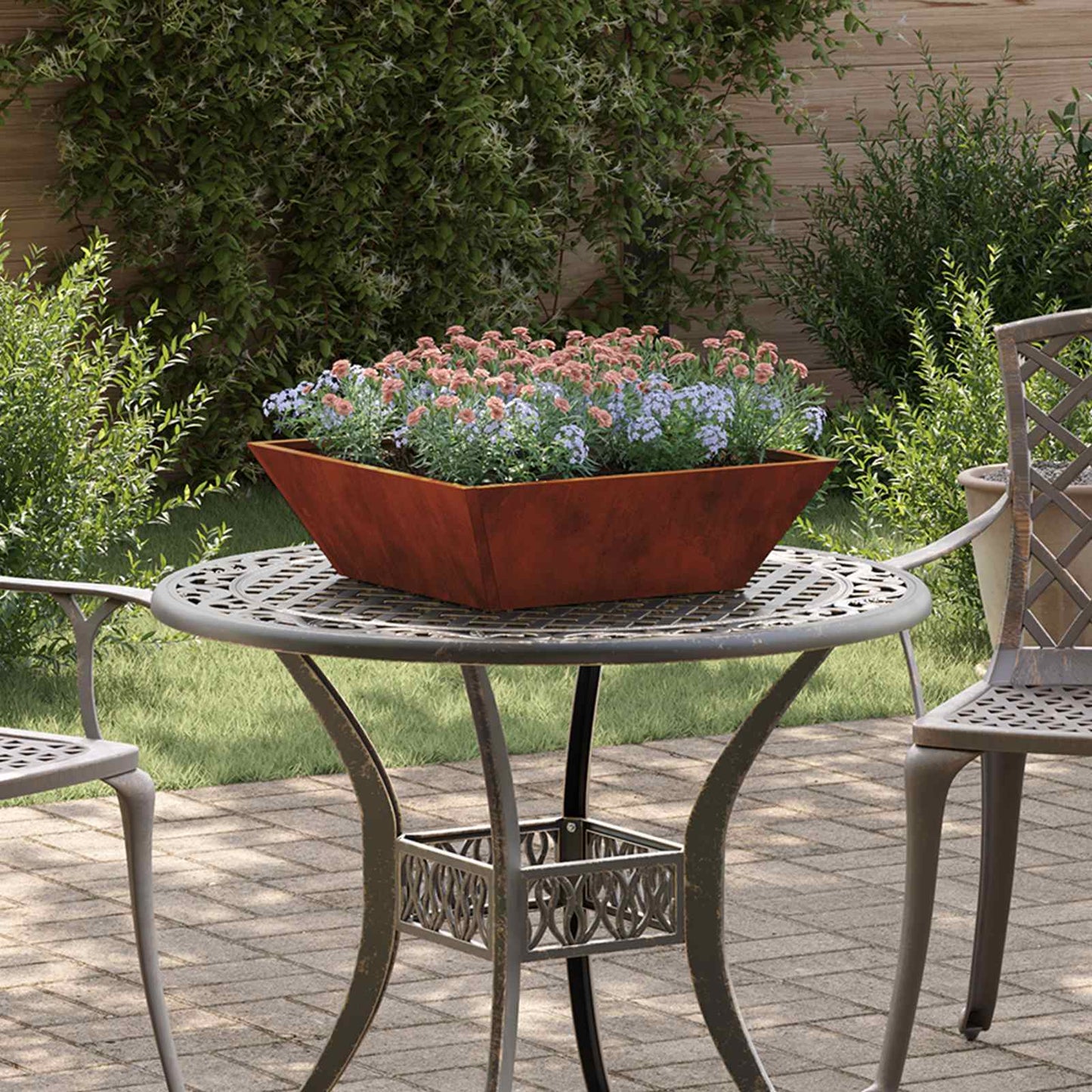 Garden Planter 5 pcs Rusty 50 x 50 x 15 cm Weathering Steel