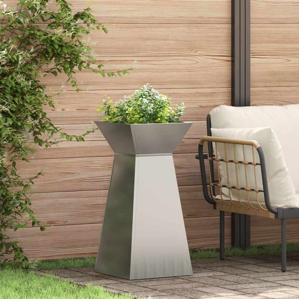 Pillar Planter Silver 35 x 35 x 73 cm