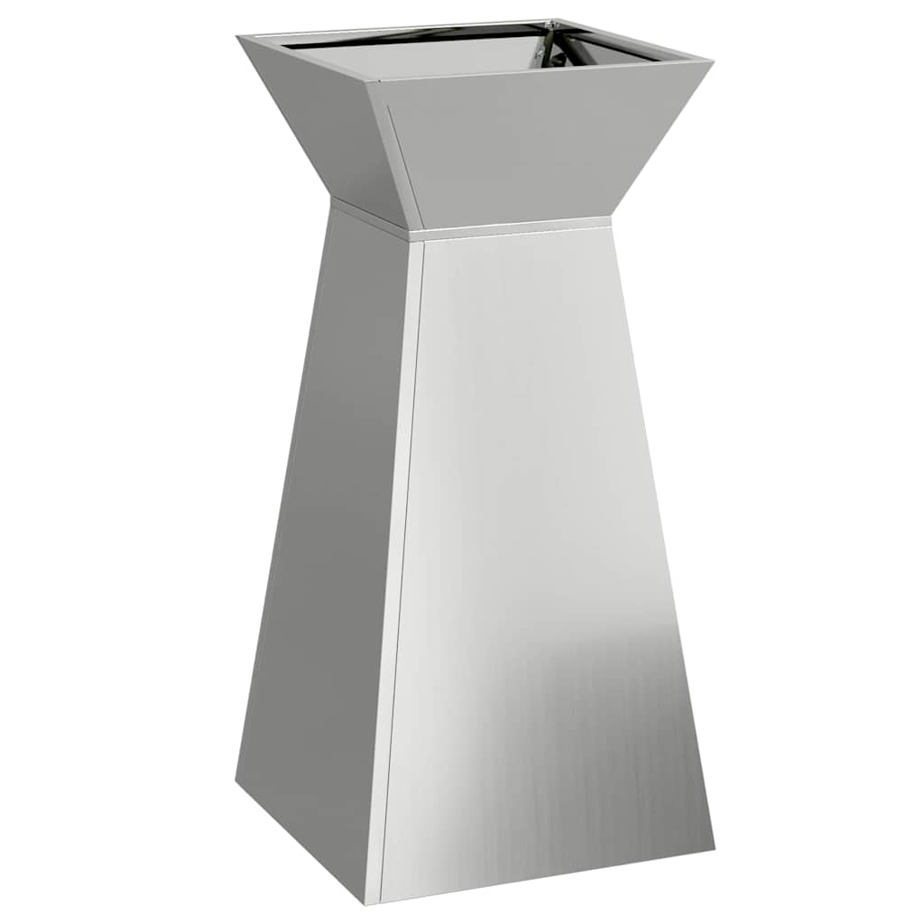 Pillar Planter 2 pcs Silver 35 x 35 x 73 cm