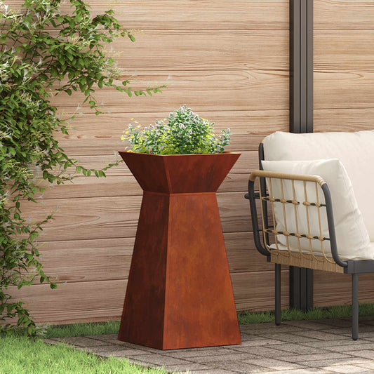 Pillar Planter 2 pcs Silver 35 x 35 x 73 cm