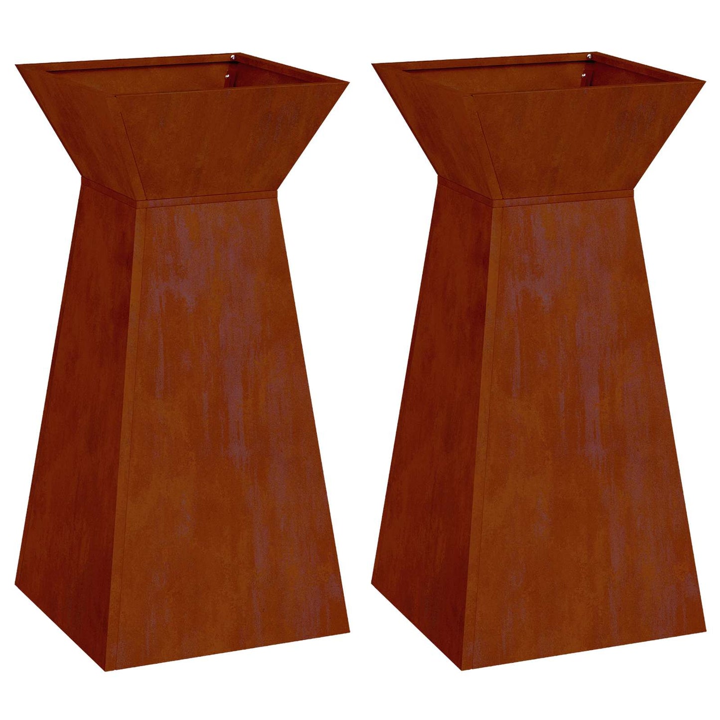 Pillar Planter 2 pcs Silver 35 x 35 x 73 cm