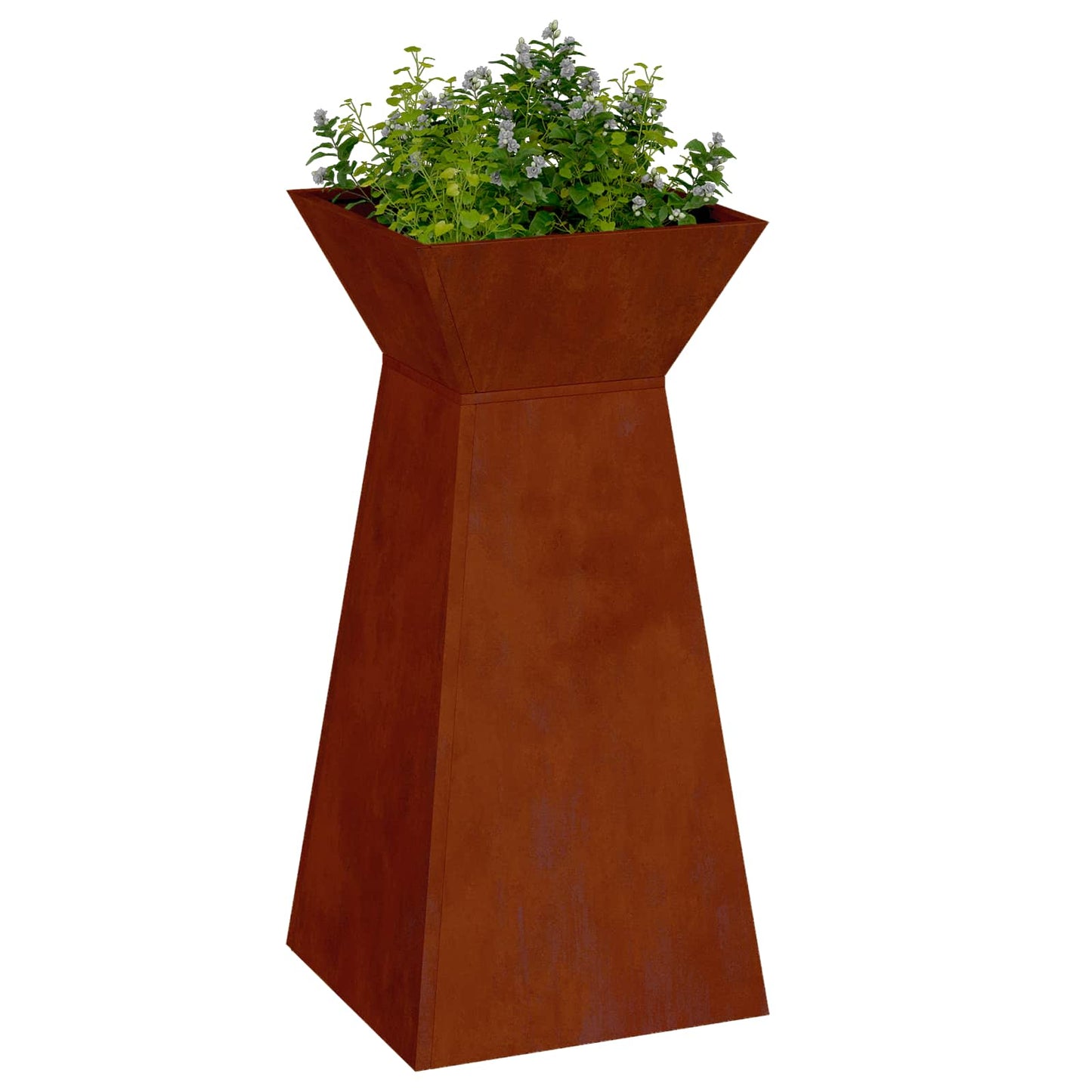 Pillar Planter 2 pcs Silver 35 x 35 x 73 cm