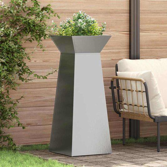 Pillar Planter 2 pcs Silver 40 x 40 x 100 cm