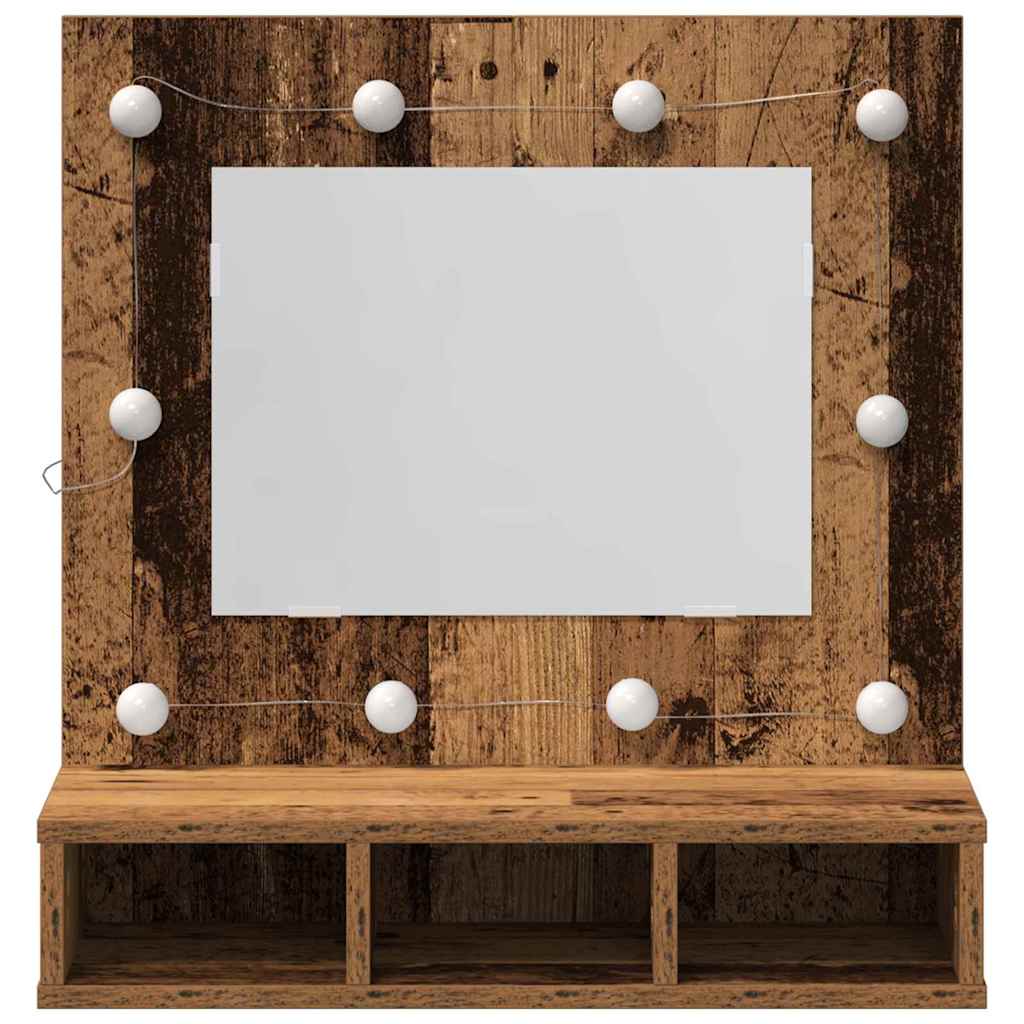 vidaXL Mirror Cabinet Old wood 62 x 31.5 x 62 cm Engineered Wood
