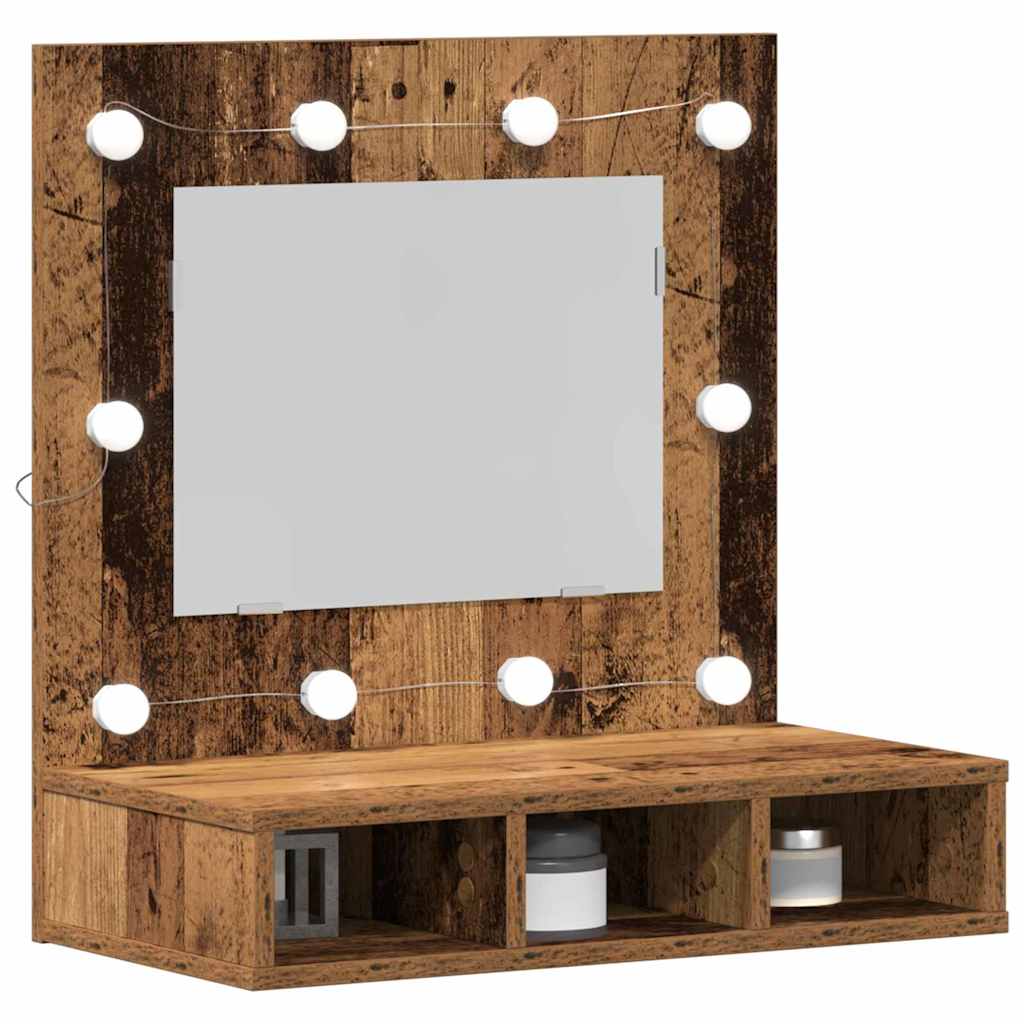 vidaXL Mirror Cabinet Old wood 62 x 31.5 x 62 cm Engineered Wood