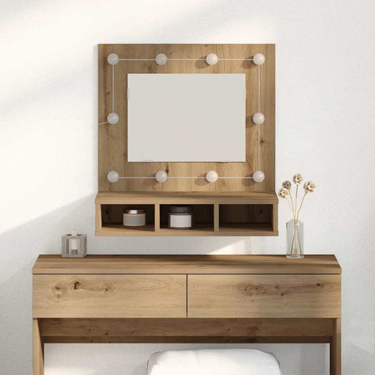 vidaXL Mirror Cabinet Artisan oak 62 x 31.5 x 62 cm Engineered Wood