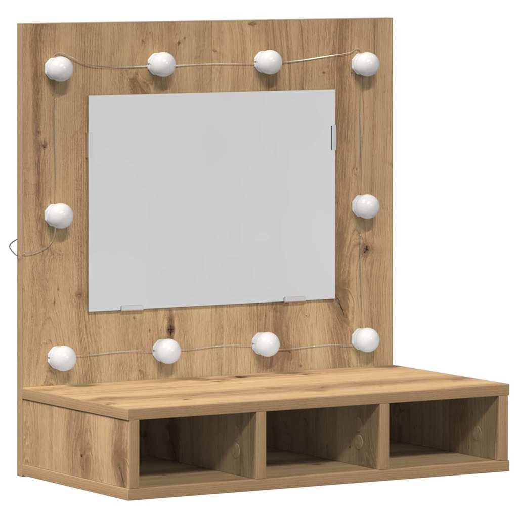 vidaXL Mirror Cabinet Artisan oak 62 x 31.5 x 62 cm Engineered Wood