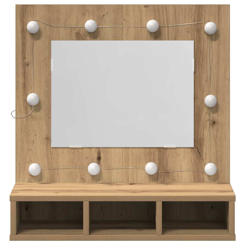 vidaXL Mirror Cabinet Artisan oak 62 x 31.5 x 62 cm Engineered Wood