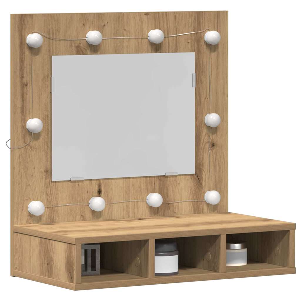 vidaXL Mirror Cabinet Artisan oak 62 x 31.5 x 62 cm Engineered Wood