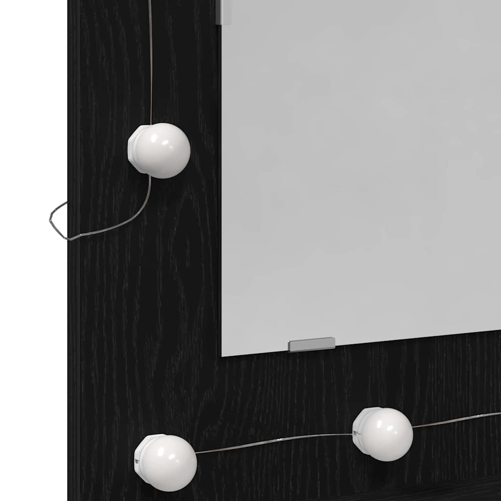 vidaXL Mirror Cabinet Black oak 62 x 31.5 x 62 cm Engineered Wood