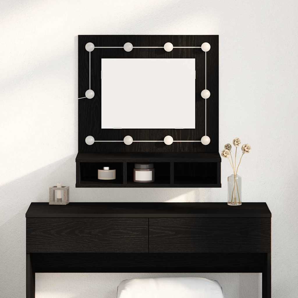 vidaXL Mirror Cabinet Black oak 62 x 31.5 x 62 cm Engineered Wood