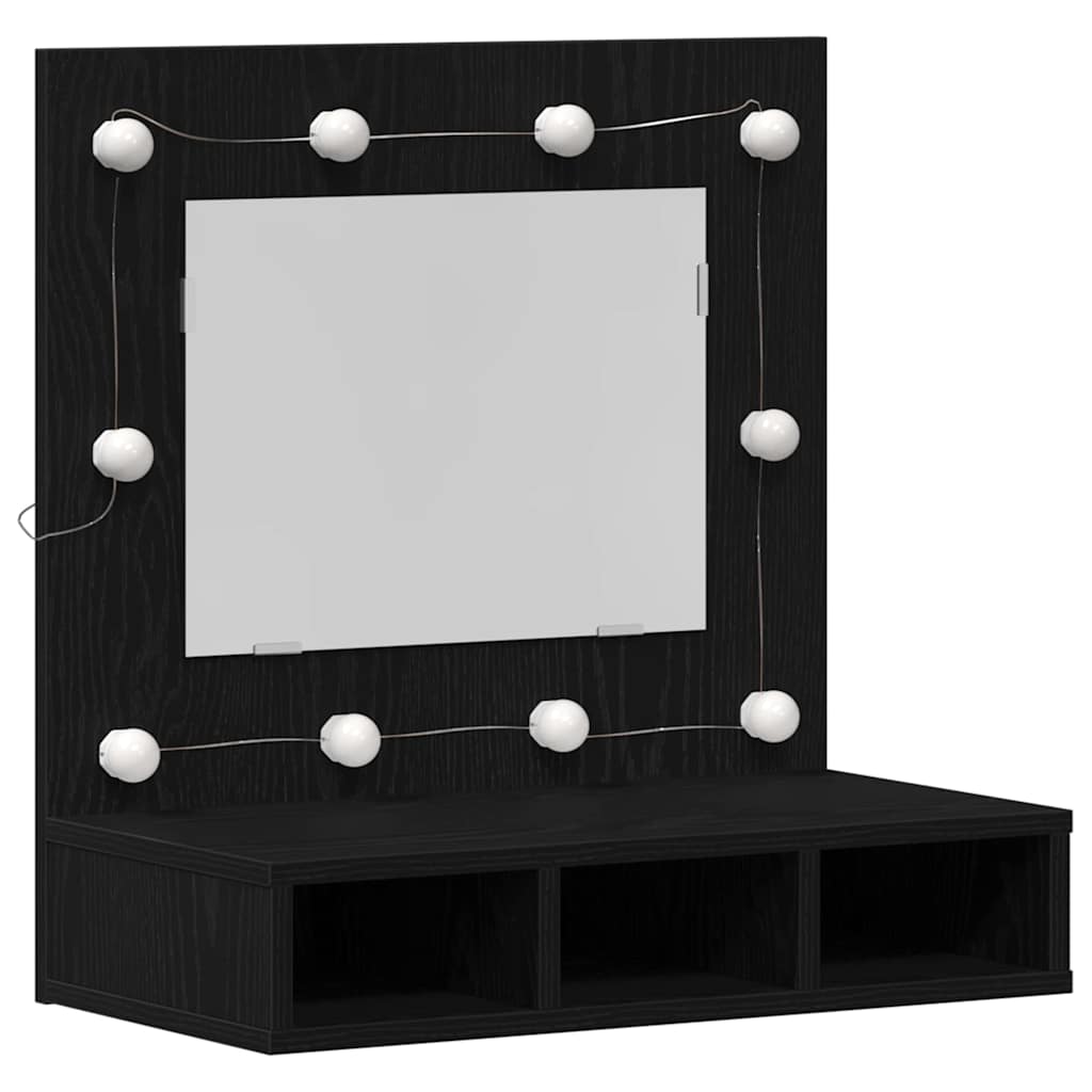 vidaXL Mirror Cabinet Black oak 62 x 31.5 x 62 cm Engineered Wood