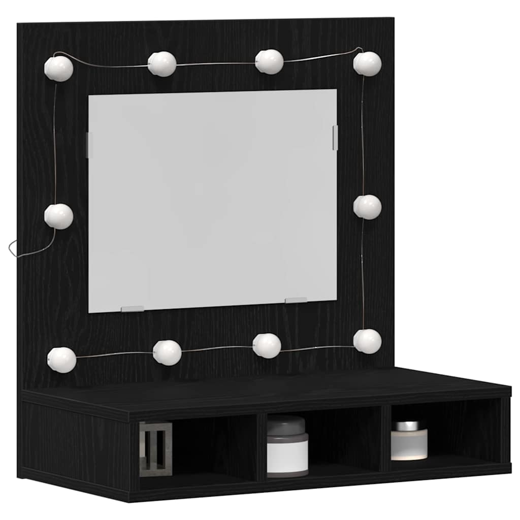 vidaXL Mirror Cabinet Black oak 62 x 31.5 x 62 cm Engineered Wood