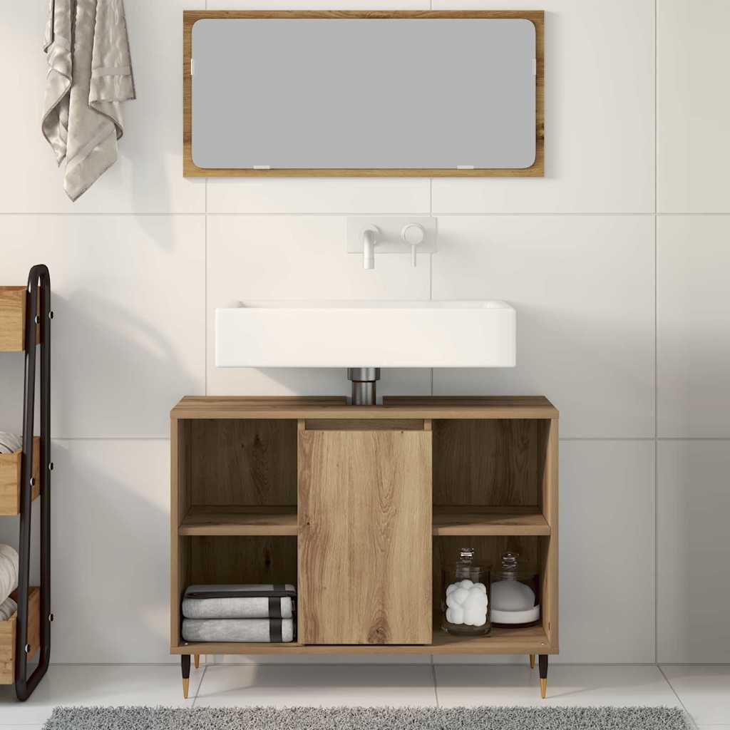 vidaXL Bathroom Cabinet Artisan oak 80 x 33 x 60 cm Engineered Wood