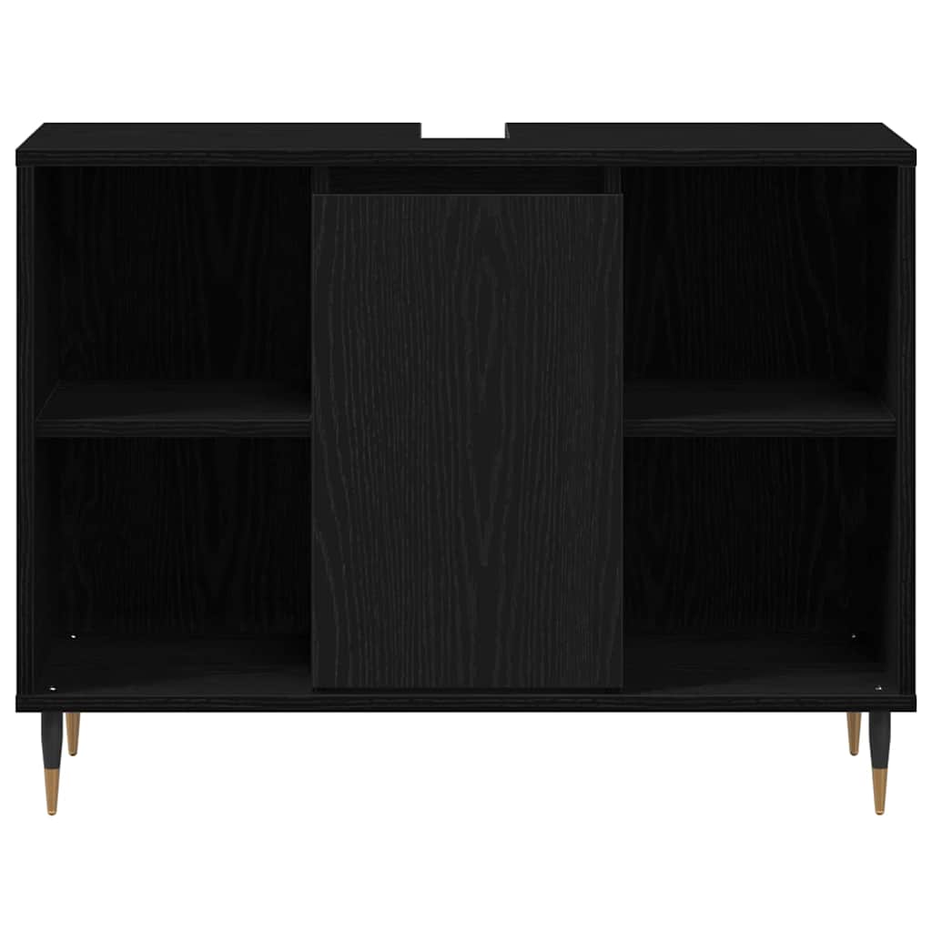 vidaXL Bathroom Cabinet Black oak 80 x 33 x 60 cm Engineered Wood
