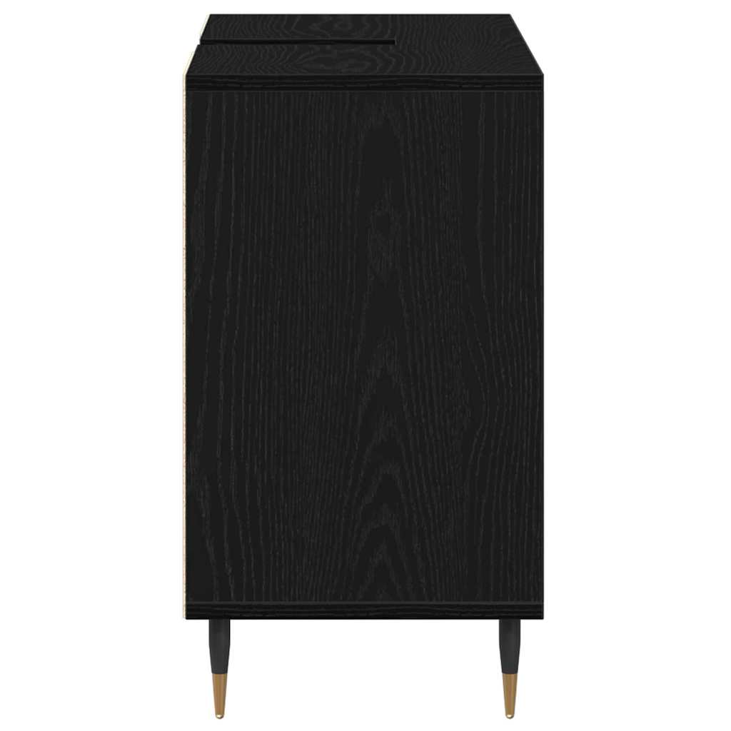 vidaXL Bathroom Cabinet Black oak 80 x 33 x 60 cm Engineered Wood