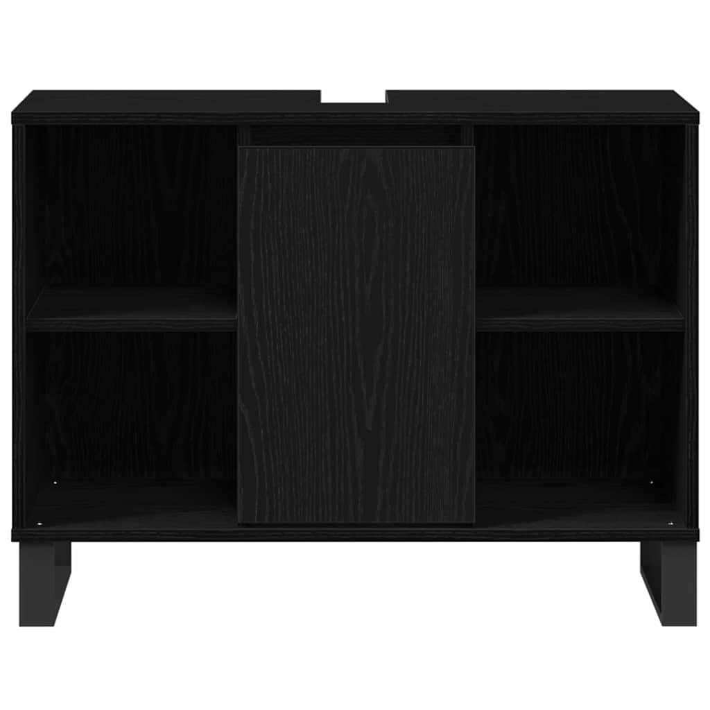 vidaXL Bathroom Cabinet Black oak 80 x 33 x 60 cm Engineered Wood