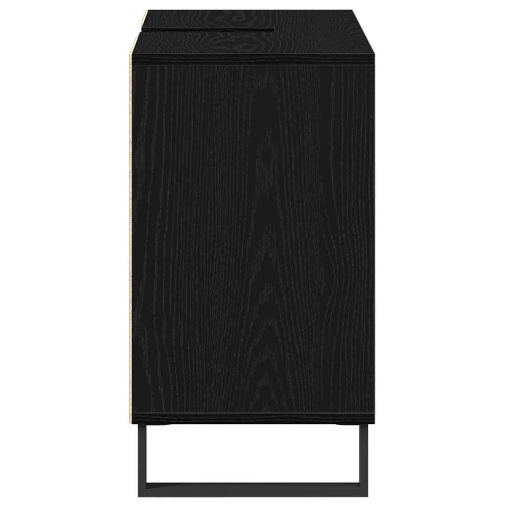 vidaXL Bathroom Cabinet Black oak 80 x 33 x 60 cm Engineered Wood