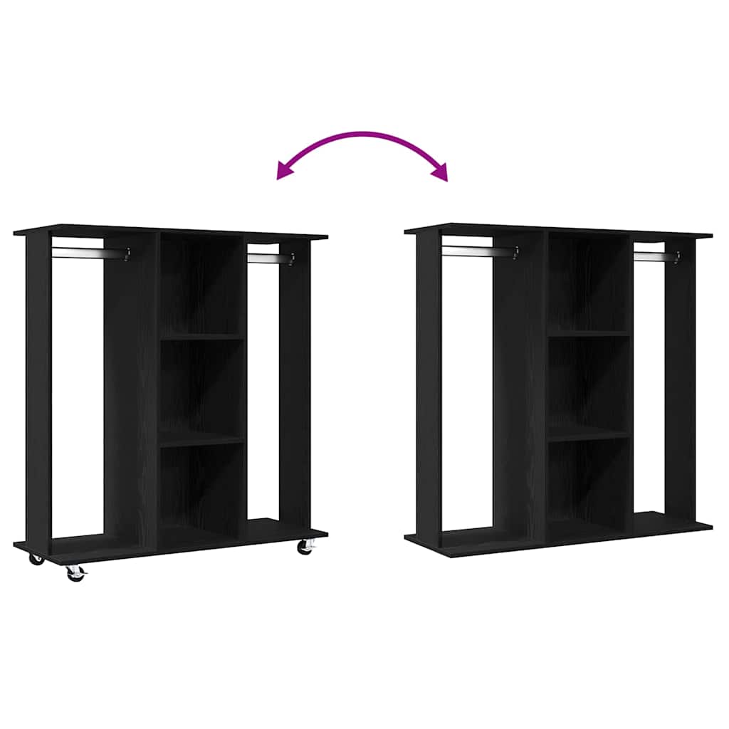 Wardrobe with Shelf Black oak 102 x 38 x 110 cm Engineered Wood