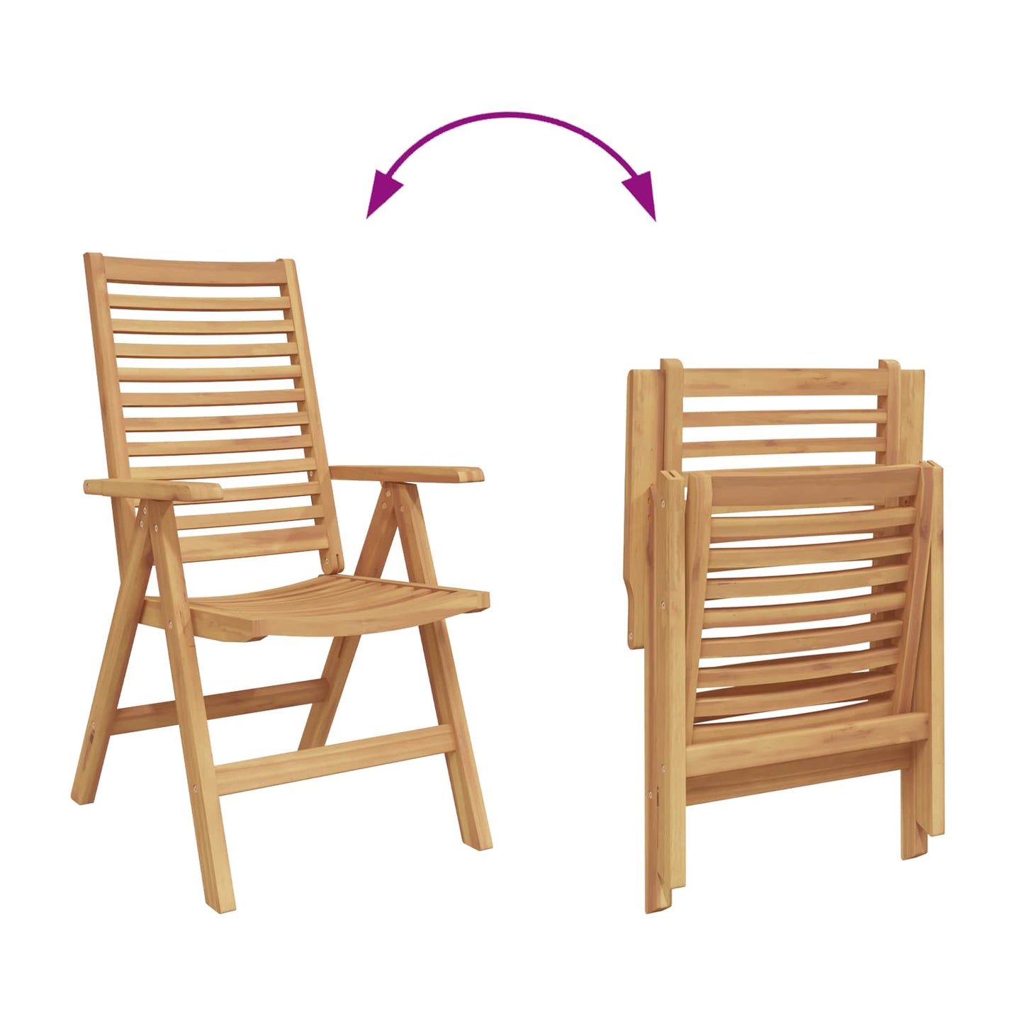 Chair Folding 8 pcs Brown 64.5 x 52 x 108 cm Solid Teak Wood
