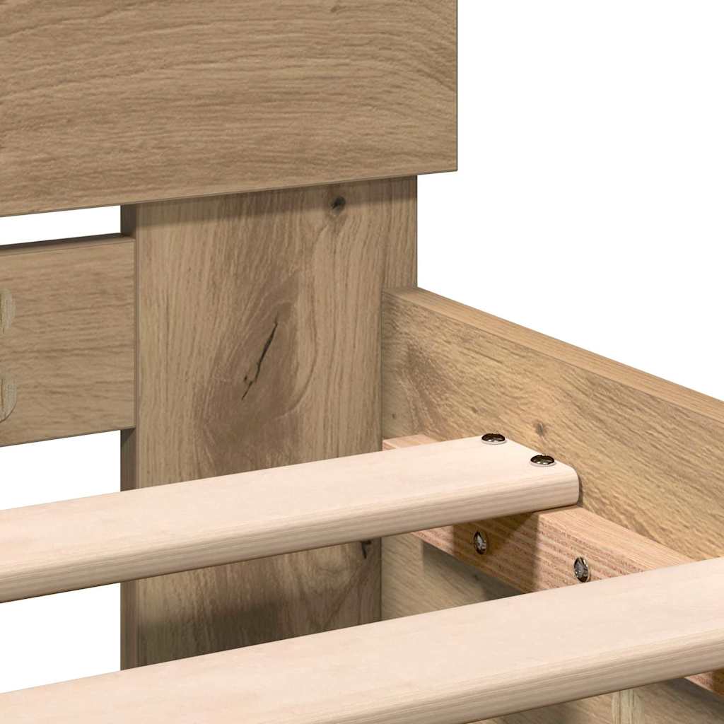 Bed Frame Artisan Oak 193 x 125 x 70 cm Engineered Wood