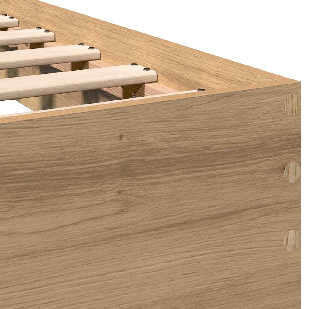 Bed Frame Artisan Oak 193 x 125 x 70 cm Engineered Wood