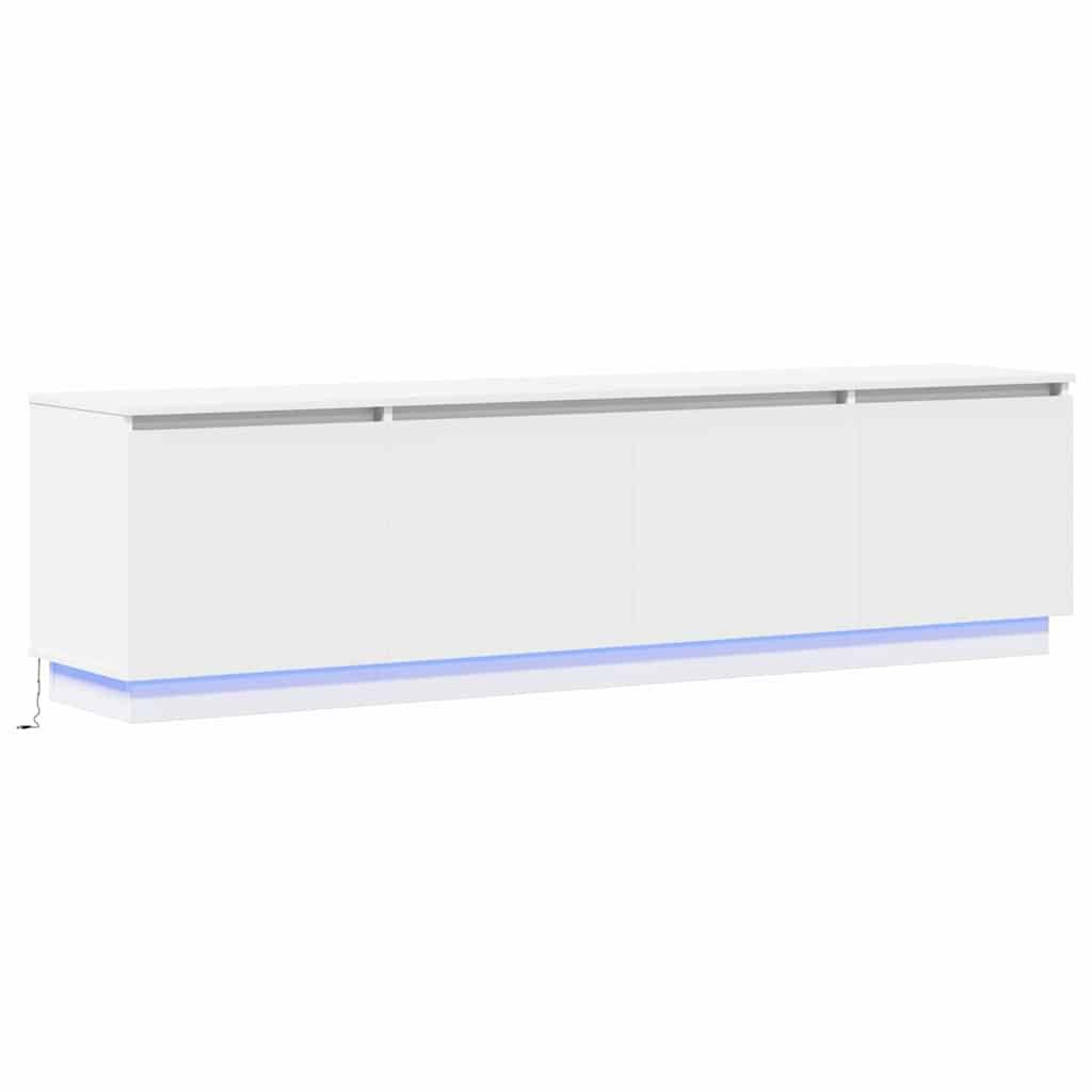 TV Cabinet with LED White 180 x 38 x 49 cm Engineered Wood