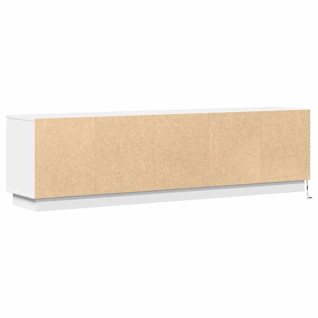 TV Cabinet with LED White 180 x 38 x 49 cm Engineered Wood