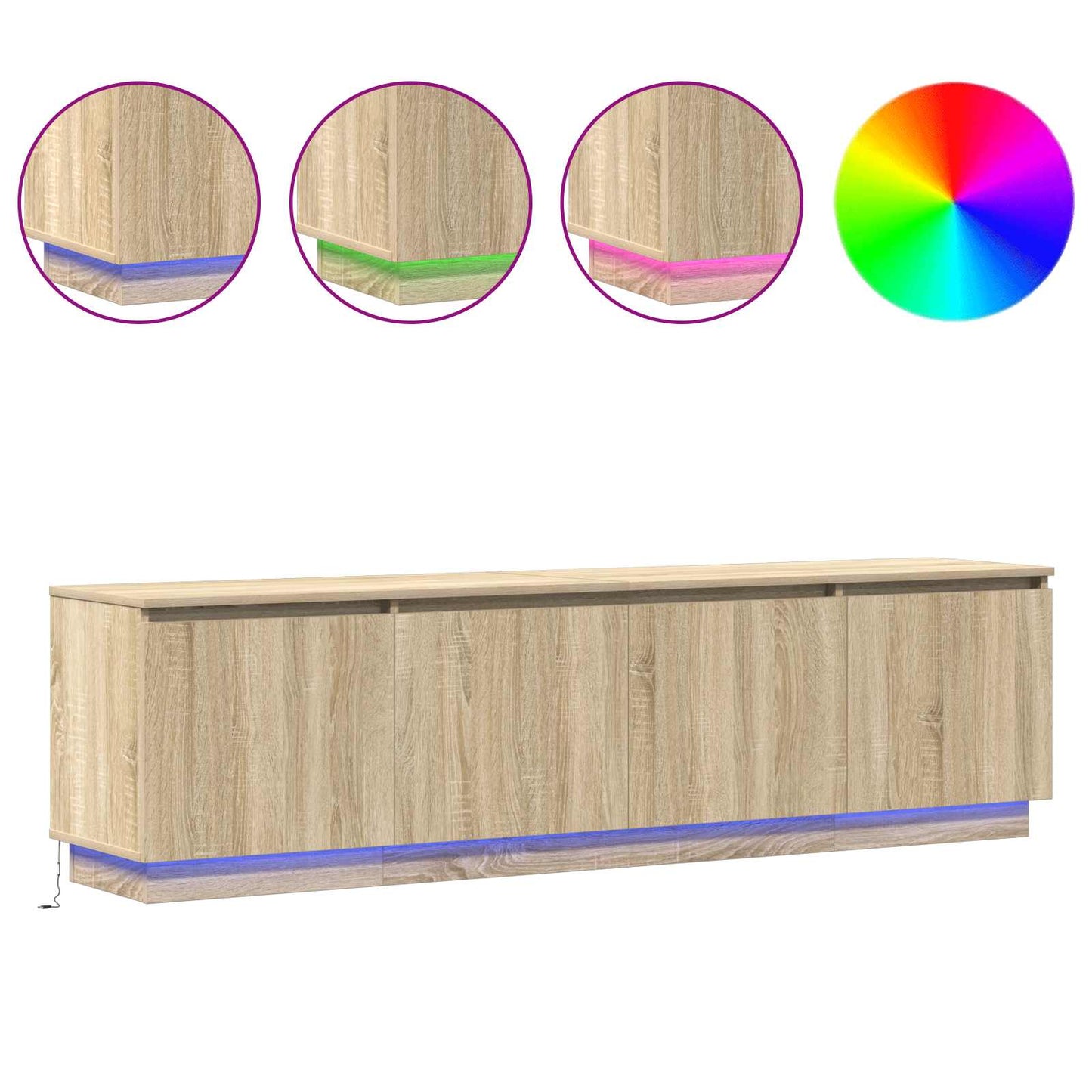 TV Cabinet 180 x 38 x 49 cm Sonoma Oak Engineered Wood