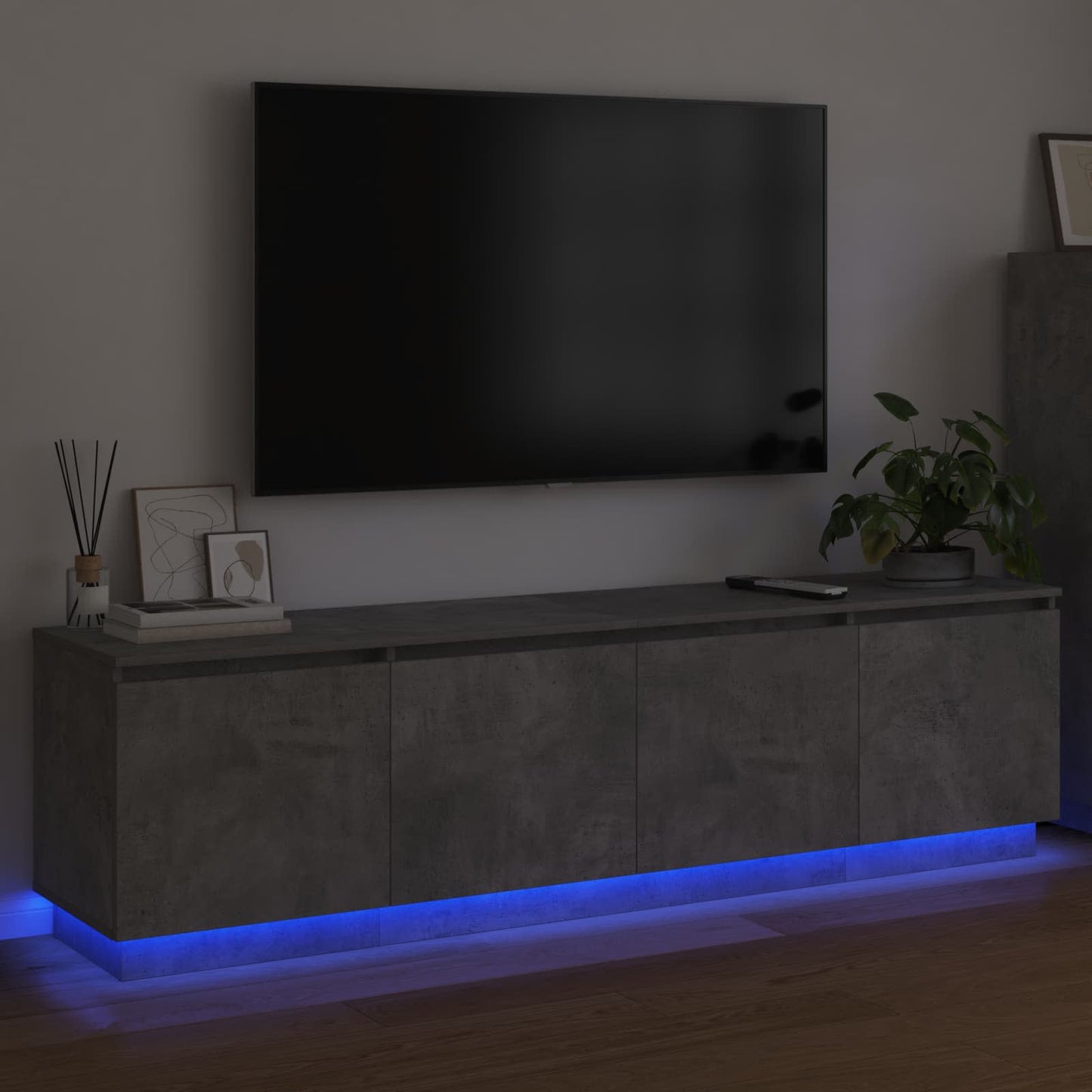 TV Cabinet 180 x 38 x 49 cm Concrete Grey Engineered Wood
