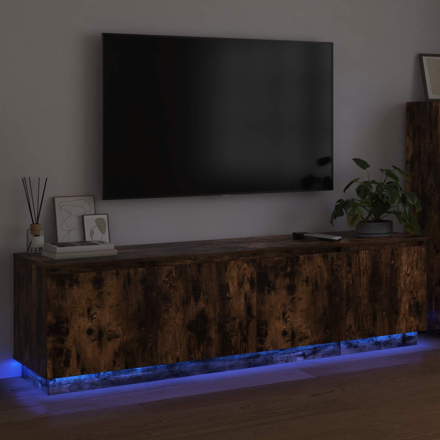 TV Cabinet Smoked Oak 180 x 38 x 49 cm Engineered Wood