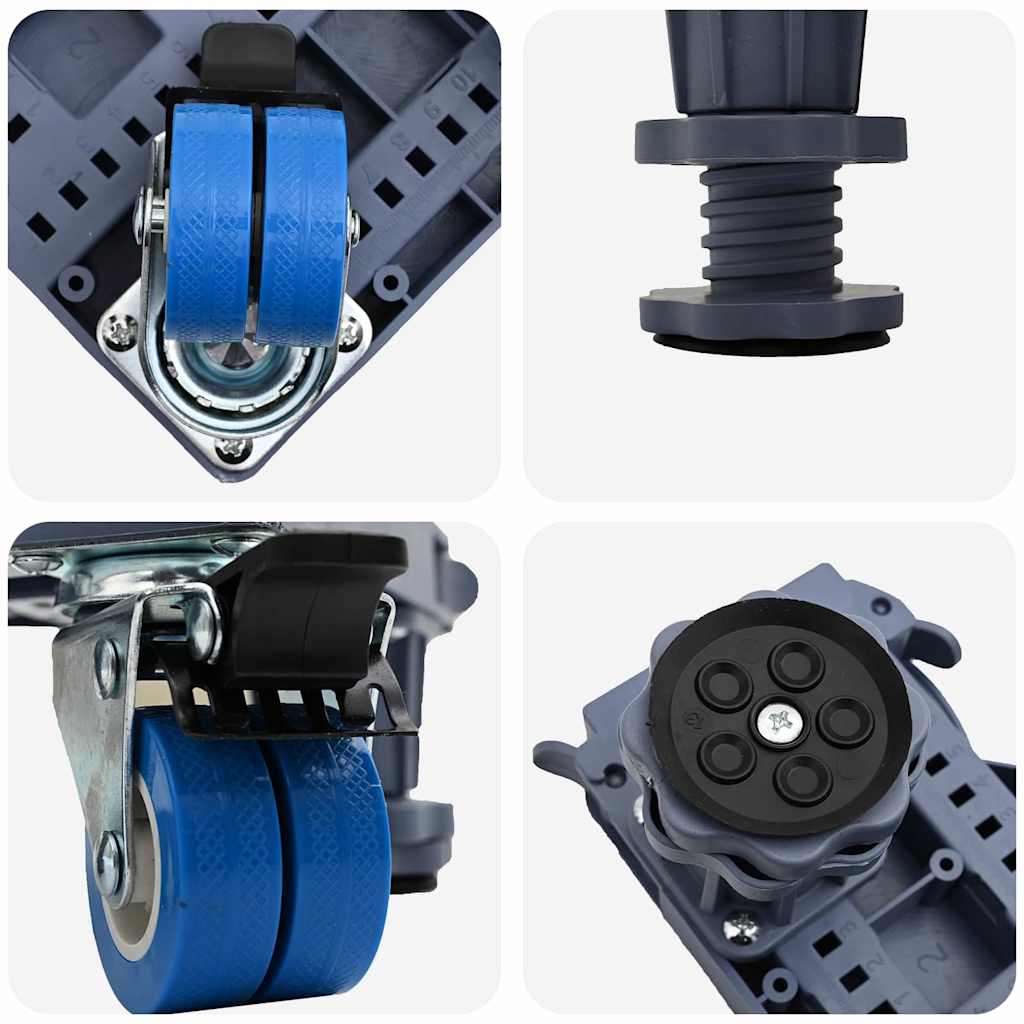 vidaXL Washing Machine Base Manual Grey 67 x 67 x 12 cm Metal