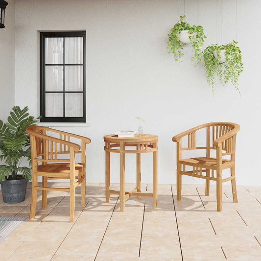 Chair 2 pcs Brown Solid Teak Wood