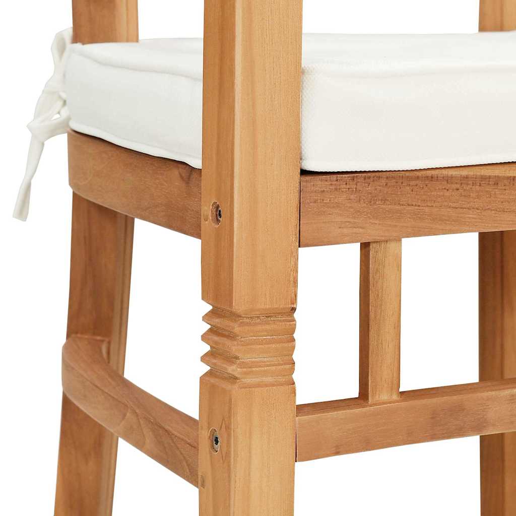 Chair with Cushion 2 pcs Brown 63 x 58 x 89 cm Solid Teak Wood