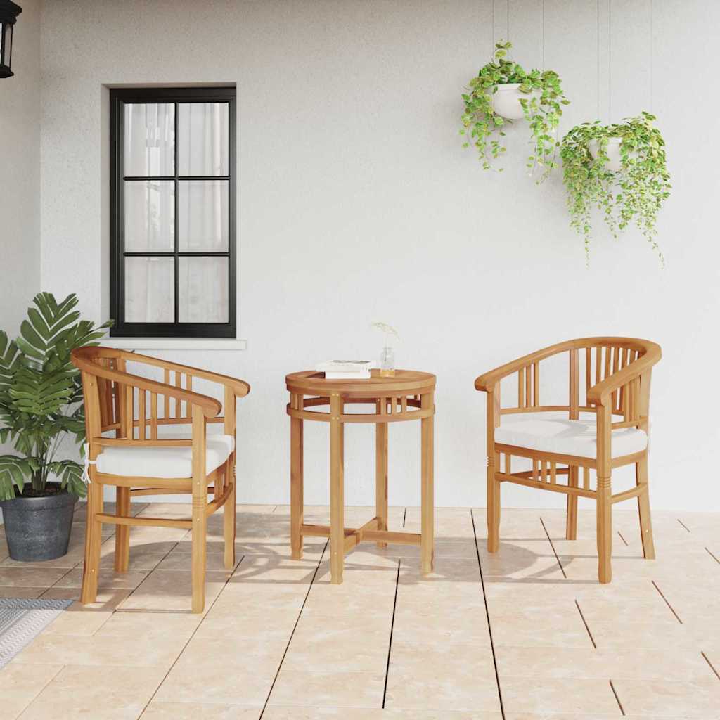 Chair with Cushion 2 pcs Brown 63 x 58 x 89 cm Solid Teak Wood