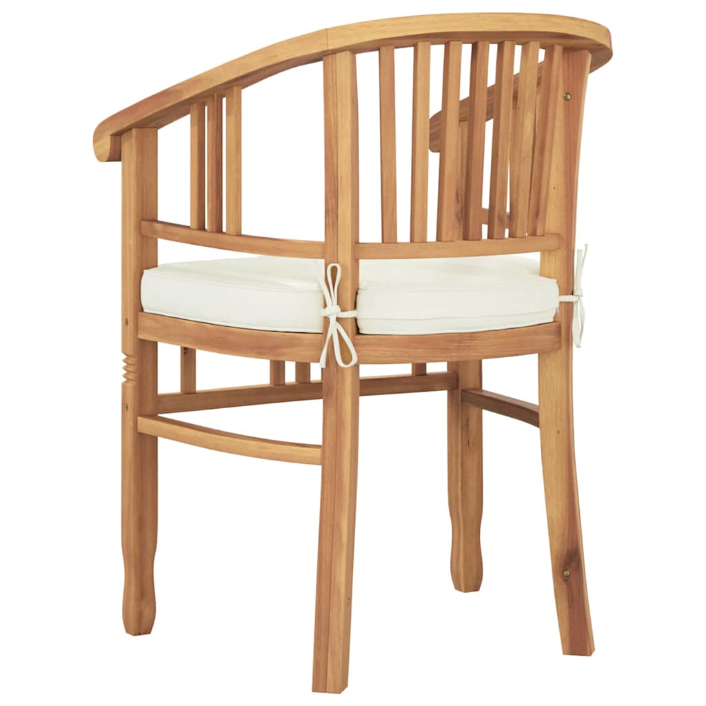 Chair with Cushion 2 pcs Brown 63 x 58 x 89 cm Solid Teak Wood