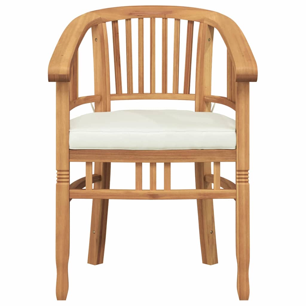 Chair with Cushion 2 pcs Brown 63 x 58 x 89 cm Solid Teak Wood
