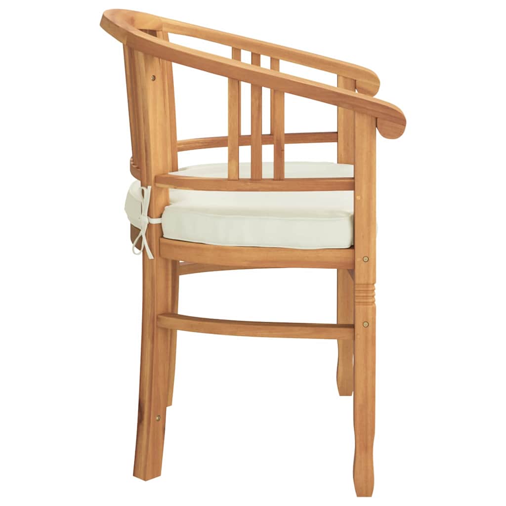 Chair with Cushion 2 pcs Brown 63 x 58 x 89 cm Solid Teak Wood