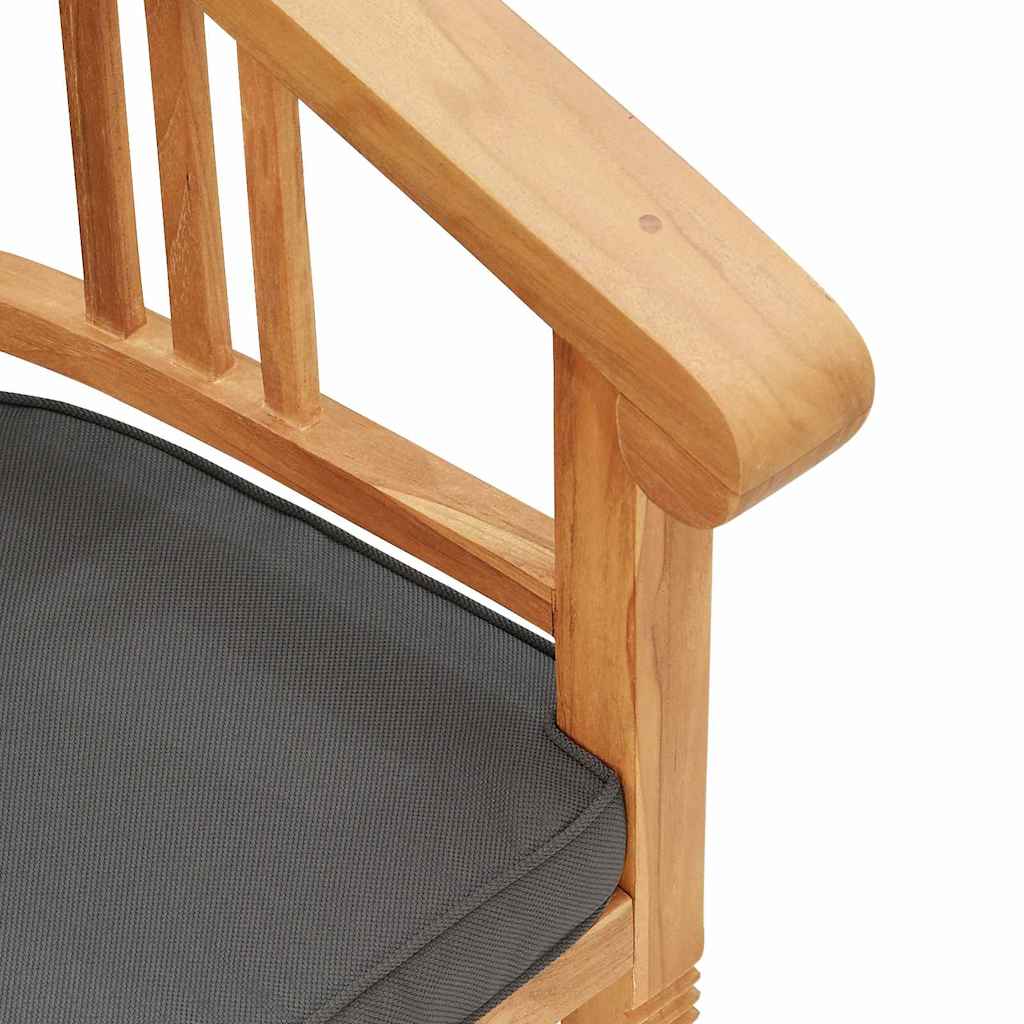 Chair with Cushion 2 pcs Brown 63 x 58 x 89 cm Solid Teak Wood
