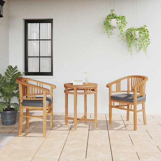 Chair 2 pcs Brown Solid Teak Wood