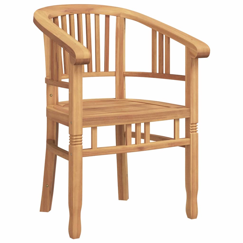 Chair with Cushion 2 pcs Brown 63 x 58 x 89 cm Solid Teak Wood