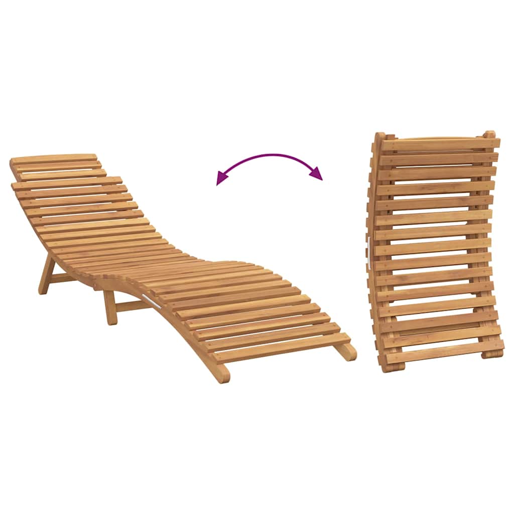 Sun Lounger 2 pcs Brown 198 x 55 x 58.5 cm Solid Teak Wood