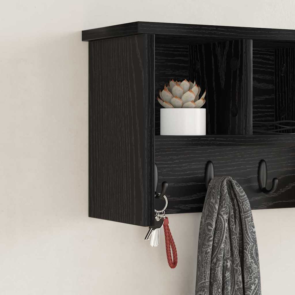 Wall-Mounted Coat Rack Wall-Mounted Black Oak 50 x 16 x 26 cm