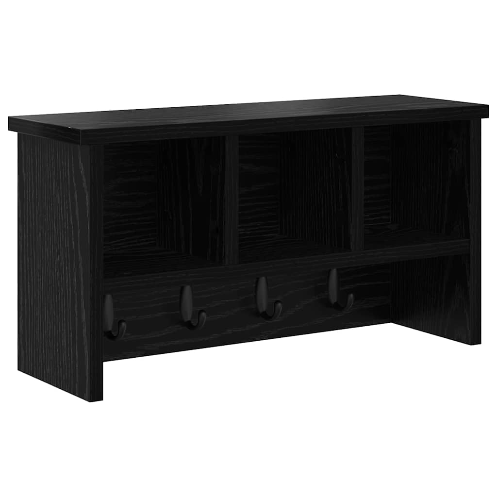 Wall-Mounted Coat Rack Wall-Mounted Black Oak 50 x 16 x 26 cm
