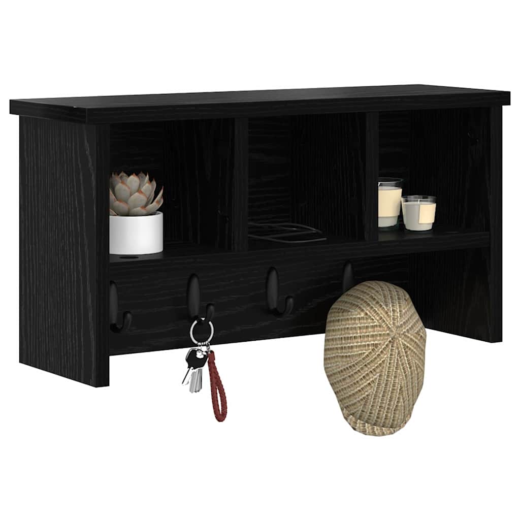 Wall-Mounted Coat Rack Wall-Mounted Black Oak 50 x 16 x 26 cm