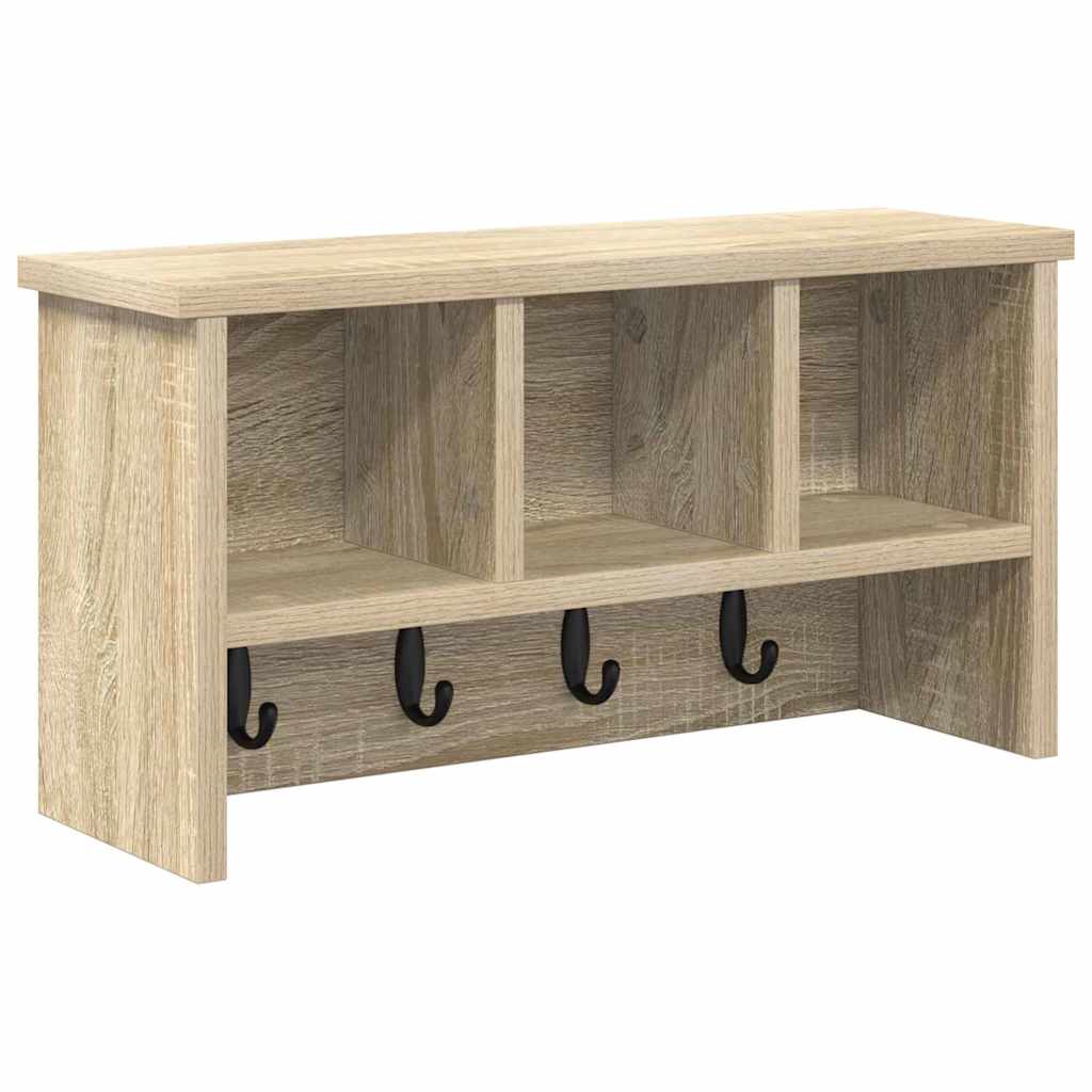 Wall-Mounted Coat Rack with Shelf Sonoma Oak 50 x 16 x 26 cm