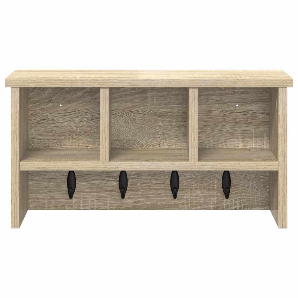 Wall-Mounted Coat Rack with Shelf Sonoma Oak 50 x 16 x 26 cm