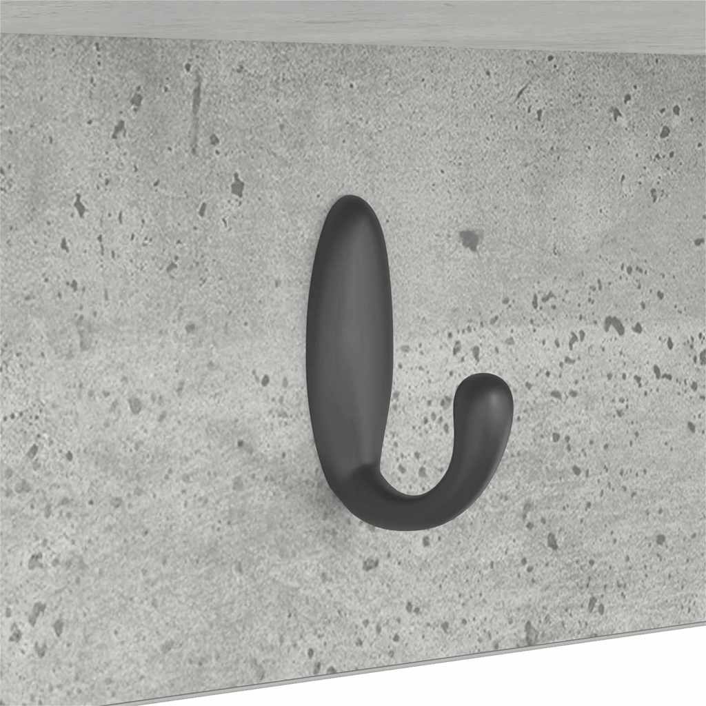 Wall-Mounted Coat Rack with Shelf Concrete Grey 50 x 16 x 26 cm