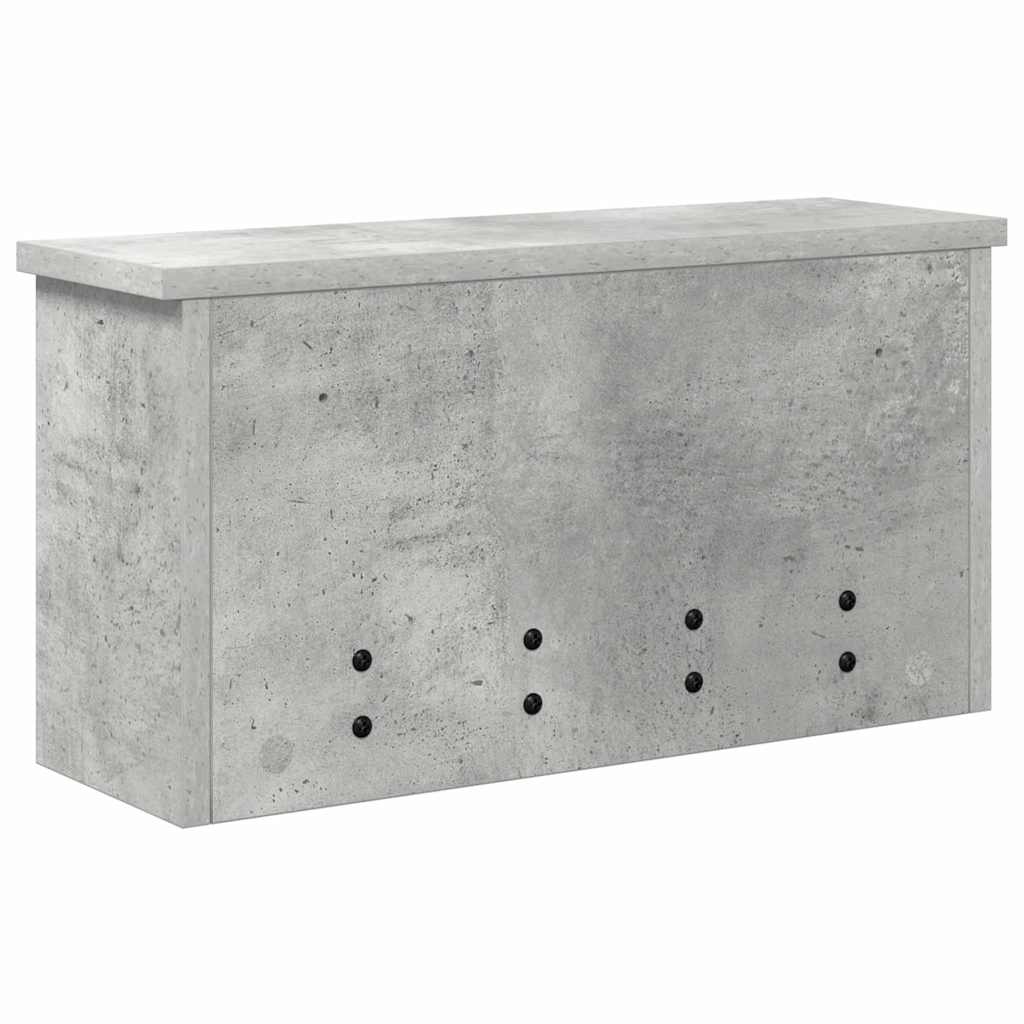 Wall-Mounted Coat Rack with Shelf Concrete Grey 50 x 16 x 26 cm